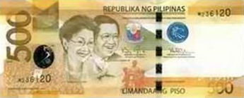 Philippine Money 500 Peso Bill