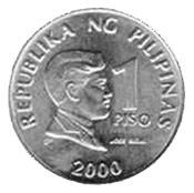 Philippine money 1 peso coin