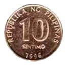 Philippine money 10 centavo coin
