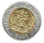 Philippine money 10 peso coin