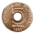 Philippine money 5 centavo coin