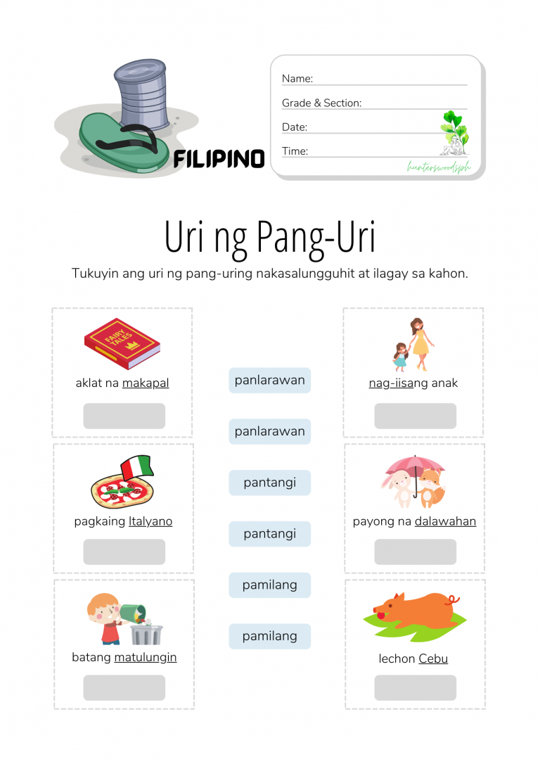 Uri ng Pang-uri Worksheet for Grade 3