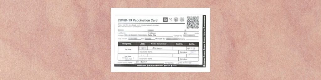 COVID-19 Vaccination Card Cebu City