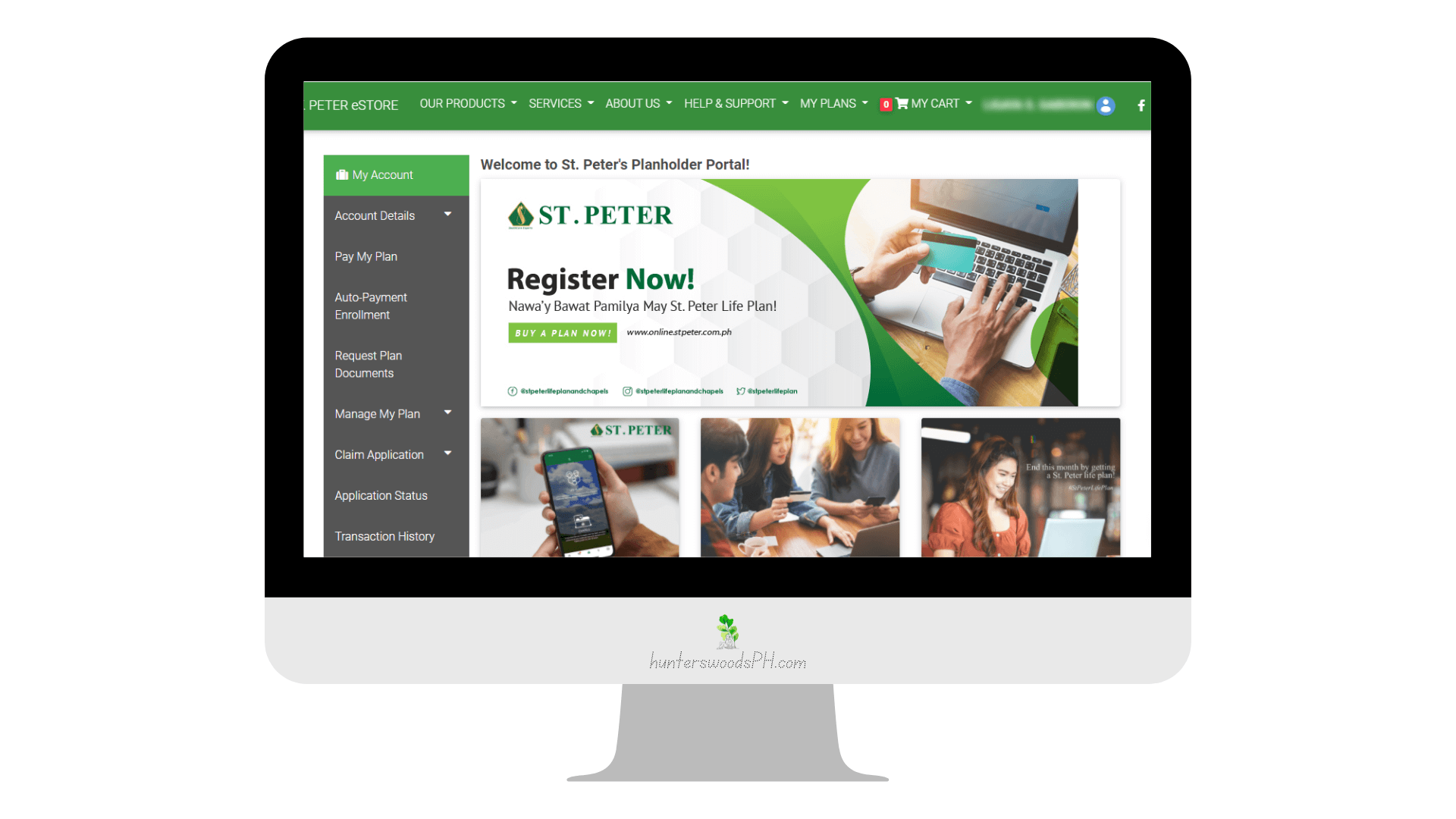 St Peter Online - A - Signing up or logging in - 3
